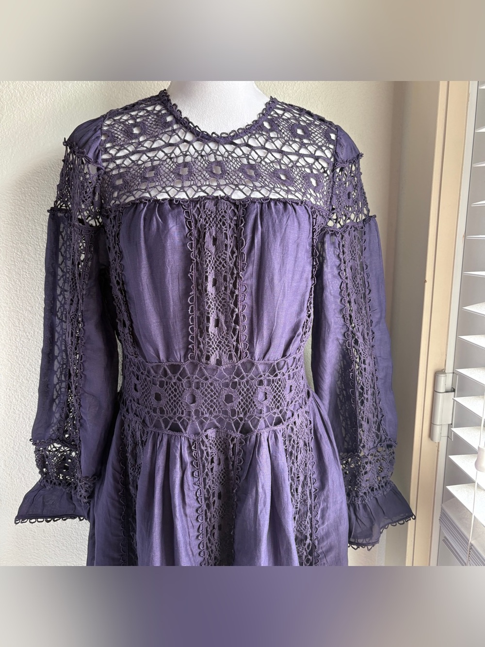 NWT Jade by Johnny Was Mitska Lace Mini Dress in Deep Plum M - Picture 3 of 7